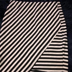 Black and White Asymmetrical Skirt